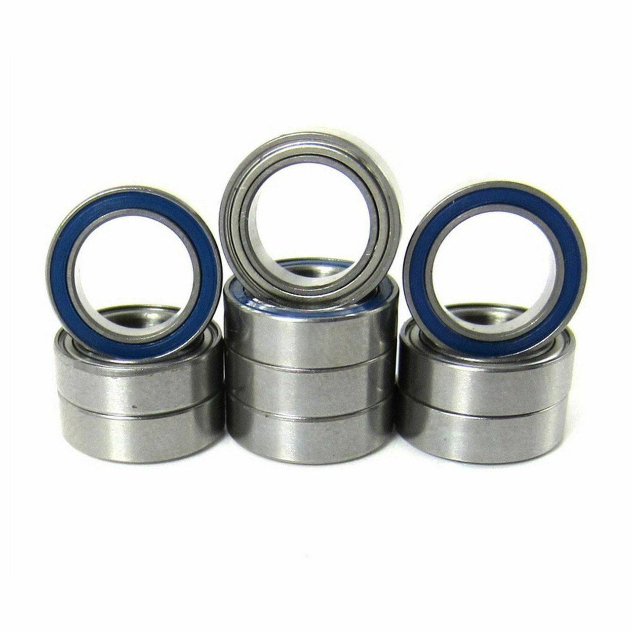 MR128-RZ 8x12x3.5mm Precision High Speed RC Ball Bearing, Chrome Steel (GCr15) with 1 Blue Rubber Seal & 1 Metal Shield